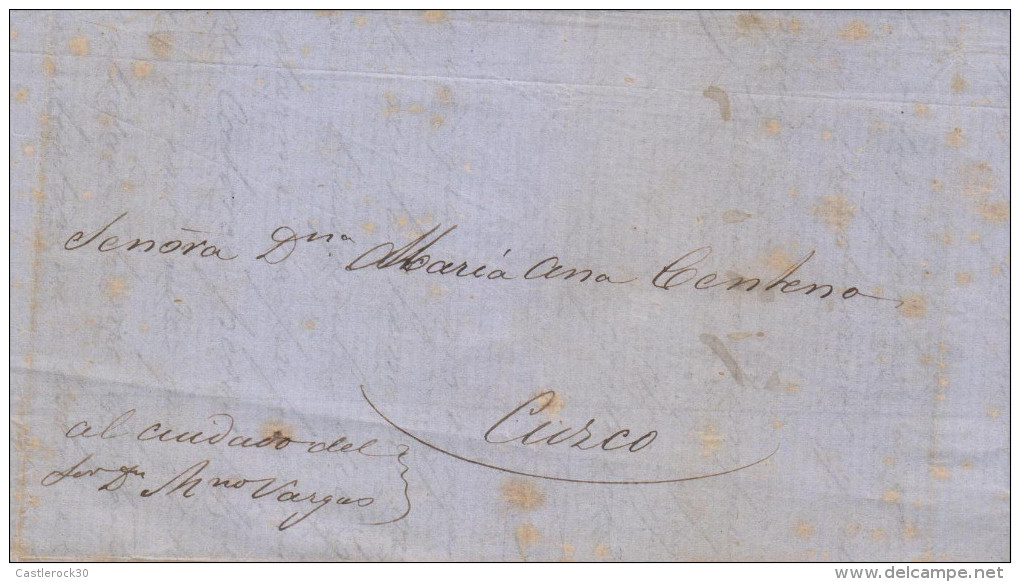 G)1815 PERU, CIRCULATED COMPLETE LETTER FROM AREQUIPA TO CUZCO, XF - Peru