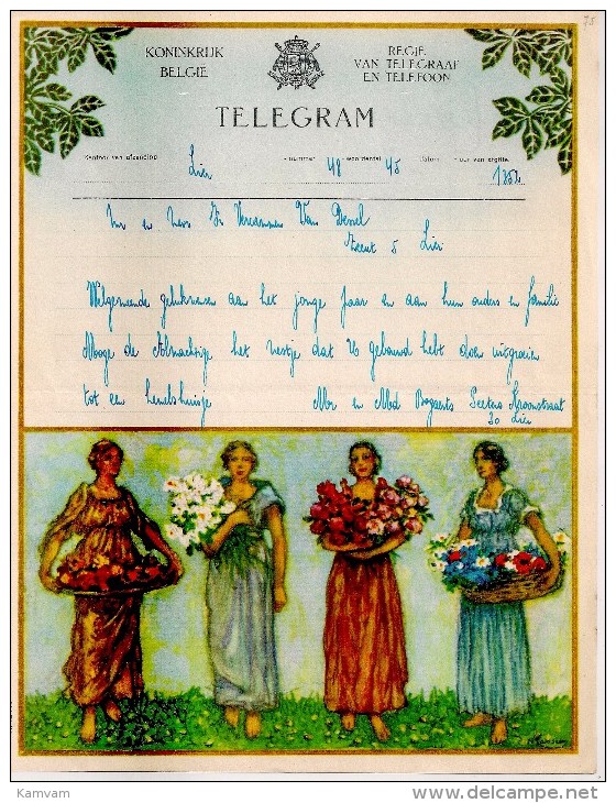 BELGIE BELGIQUE TELEGRAM 1955 LIER Model A.12 (V.) - Télégrammes