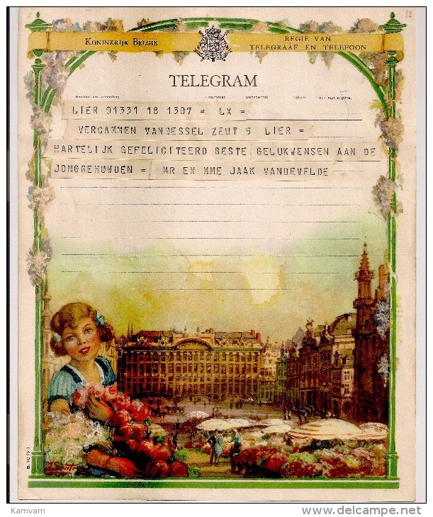 BELGIE BELGIQUE TELEGRAM 1955 LIER Model B.10 (V.) - Telegramme