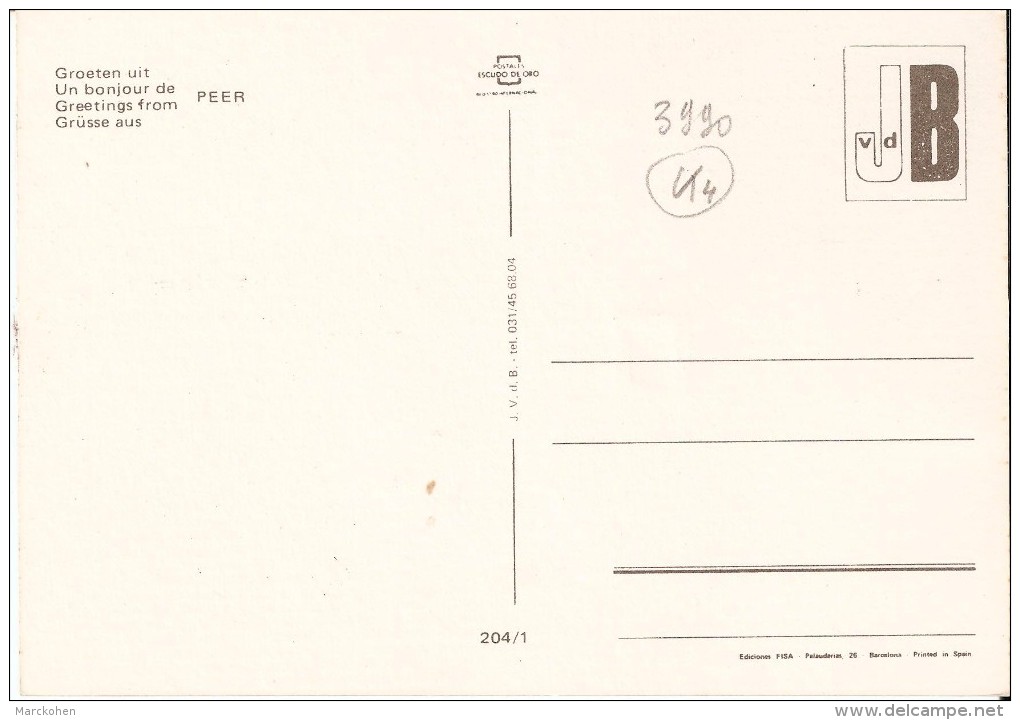 PEER (3990) : Groeten Uit...  CPM. - Peer