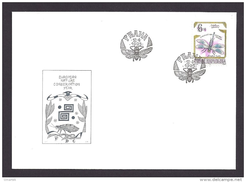 Czech Republic Tschechische Republik  1995 FDC Mi 73-75 Sc 2951-2953 Geschützte Insekten. Endangered Insects. Bumble Bee - FDC