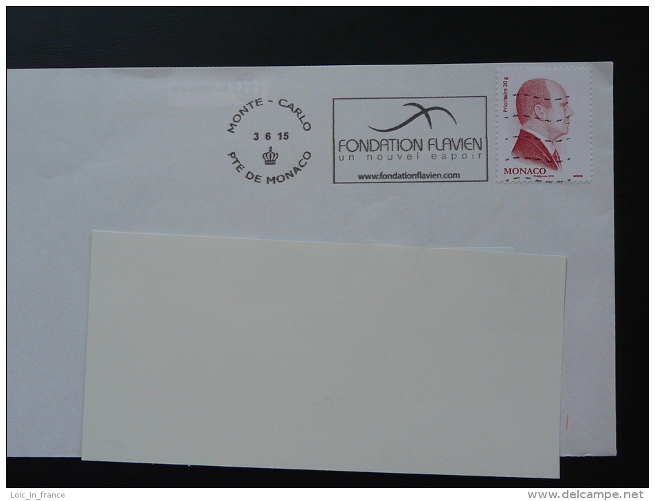03/06/2015 Fondation Flavien Flamme Monaco Sur Lettre Postmark On Cover - Poststempel