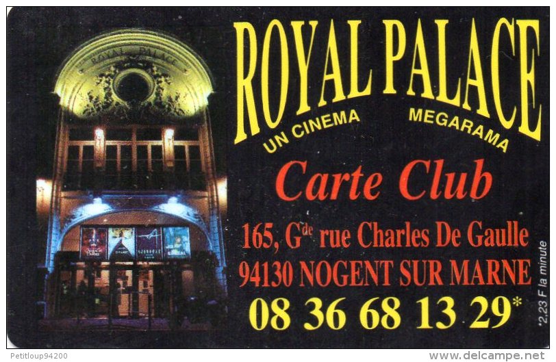 CARTE CINEMA -CINECARTE  ROYAL PALACE  Nogent -sur-Marne   ****4 - Cinécartes