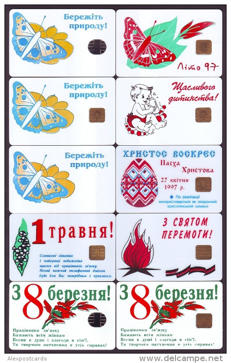 UKRAINE. 80 CHIP PHONECARDS, ALL DIFFERENT. Lot Nr. 6 - Ukraine