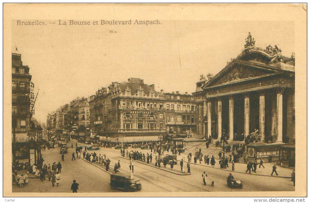 BRUXELLES - La Bourse Et Boulevard Anspach - Lanen, Boulevards