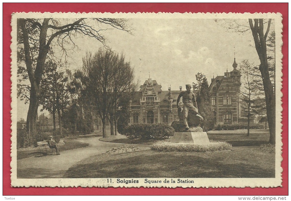 Soignies - Square De La Station - 1934 ( Voir Verso ) - Soignies