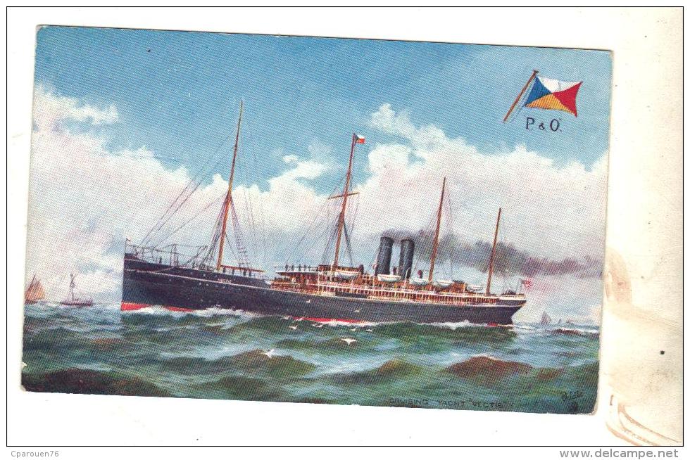 Cpa Peinte Ancienne Bateau Navire De Commerce " Vectis " Compagnie P & O PENINSULAR ORIENTAL - Cargos