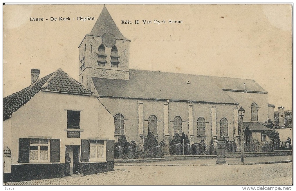 Evere  -  De Kerk  -  L'Eglise  -  Prachtige Kaart 1913  Naar  Handzaeme - Evere