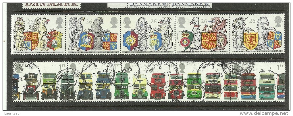 GREAT BRITAIN 2 X 5-stripe. Upper Is Mint No Gum (*), Lower Used Cars Autos Etc - Unused Stamps