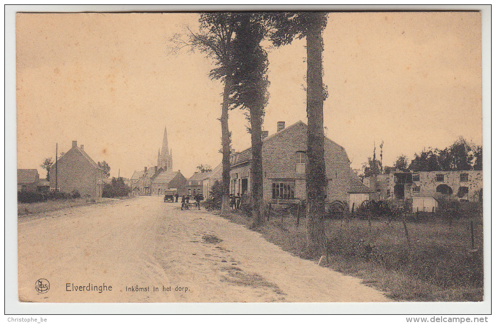 Elverdinghe, Elverdinge, Inkomst In Het Dorp (pk22320) - Ieper