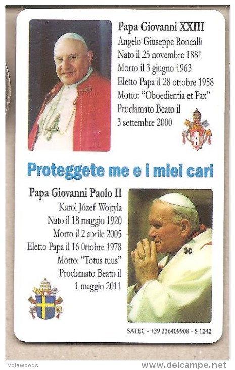 Santino Plastificato: S.S. Papa Giovanni XXIII E S.S. Papa Giovanni Paolo II - 2014 - Imágenes Religiosas