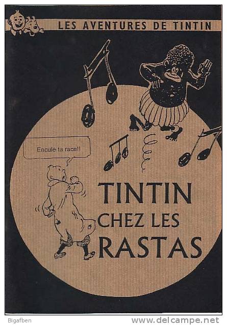 CULTE : TINTIN CHEZ LES RASTAS ! PARODIE PASTICHE DÉTOURNEMENT Très Underground (début Années 80) - Tintin