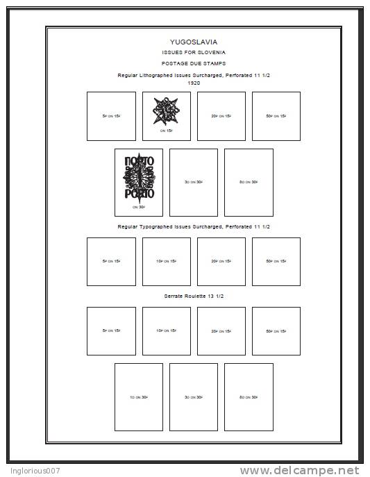 YUGOSLAVIA STAMP ALBUM PAGES 1918-2009 (353 Pages) - English