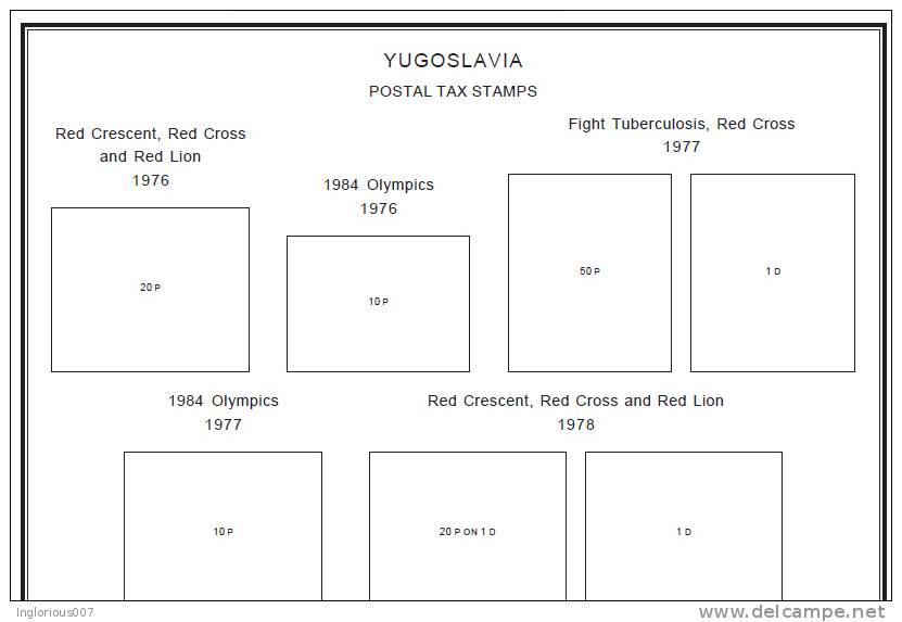 YUGOSLAVIA STAMP ALBUM PAGES 1918-2009 (353 pages)