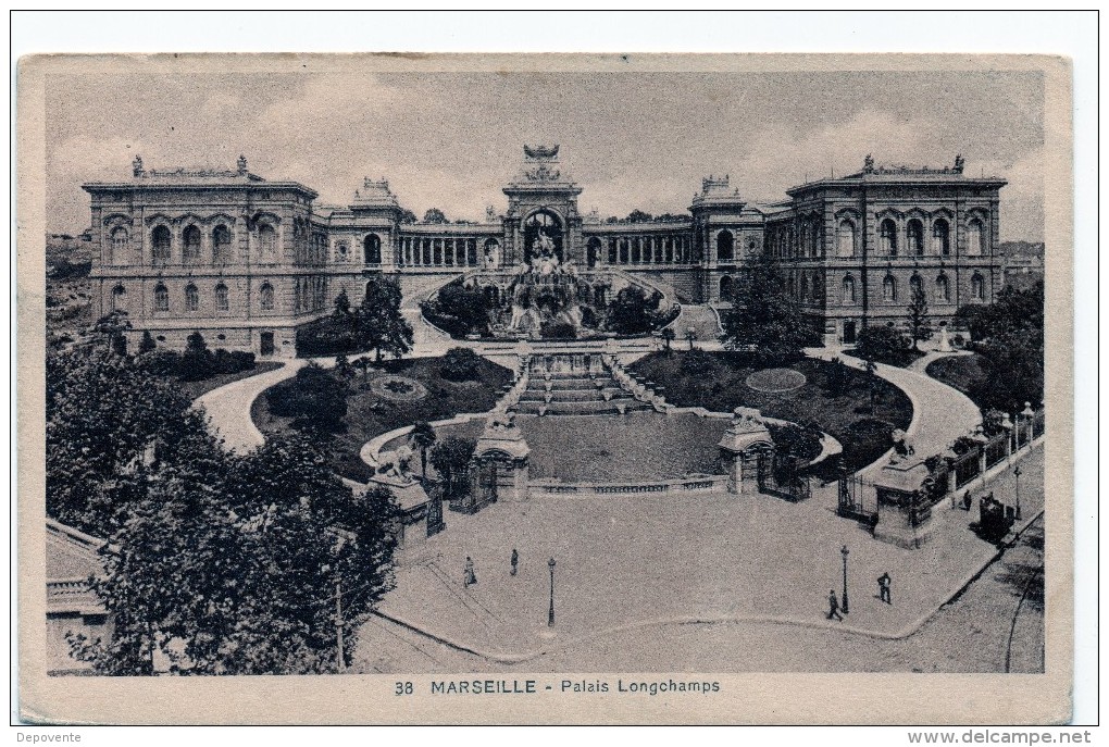 CPA : MARSEILLE (13) - PALAIS LONGCHAMPS - Cinq Avenues, Chave, Blancarde, Chutes Lavies