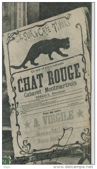 Cabaret Montmartre Chat Rouge A. Virgile Georges Gallois Pub Automobiles Edition Comptoir Photo De L Ouest Le Mans - Kabarett