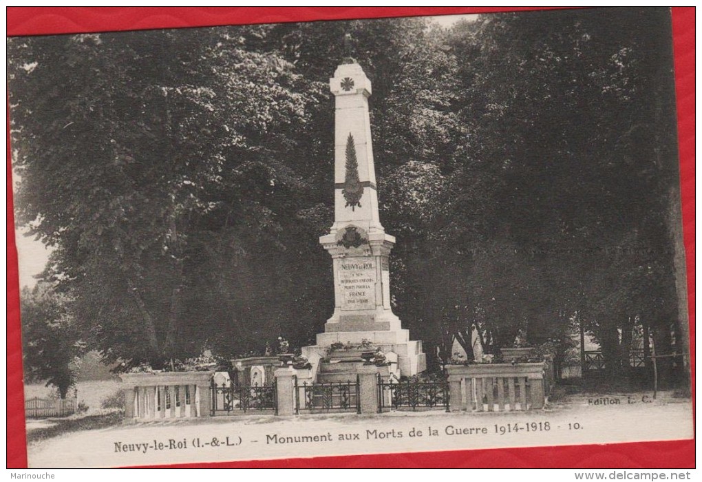 37 NEUVY LE ROI Monument Aux Mort 1914/1918  - TBE - R/V - Neuvy-le-Roi