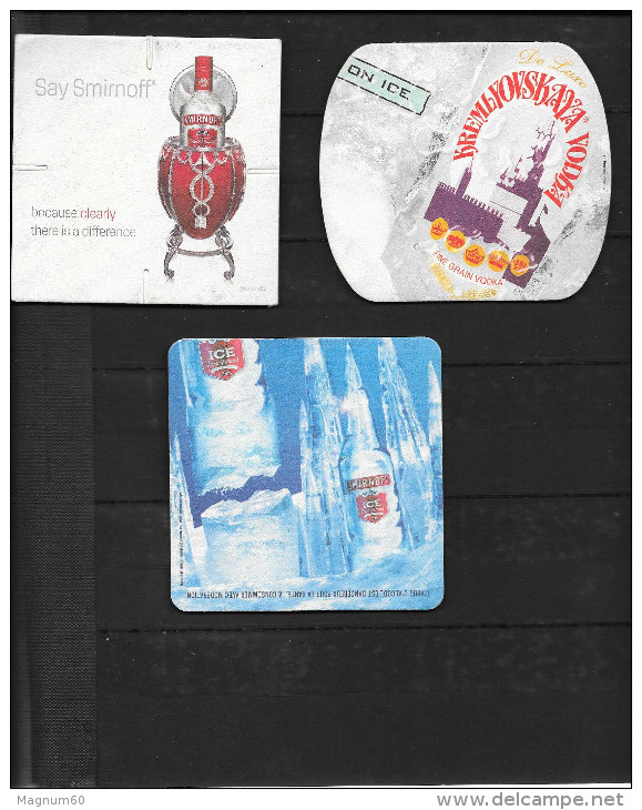 LOT DE 3 SOUS-BOCKS  VODKA - Beer Mats