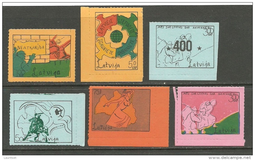 LATVIA Lettland In Exil Anti Communist Propaganda Stamps 1960ies - Erinnofilie