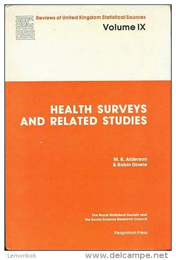 Reviews Of United Kingdom Statistical Sources: Health Surveys And Related Studies V. 9 By Alderson & Rowland - Moyen Orient