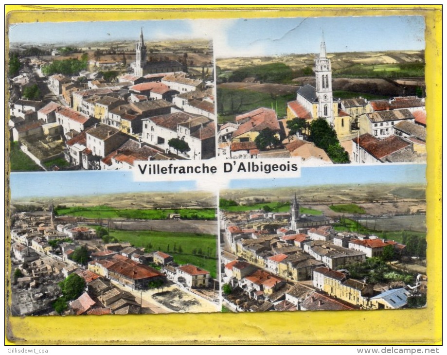 - VILLEFRANCHE D'ALBIGEOIS - En Avion Au-dessus De....Vue Générale - L´Eglise - Villefranche D'Albigeois