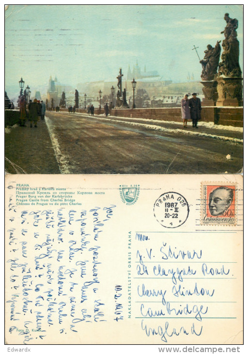 Prague Praha, Czech Republic Postcard Posted 1967 Stamp - Czech Republic