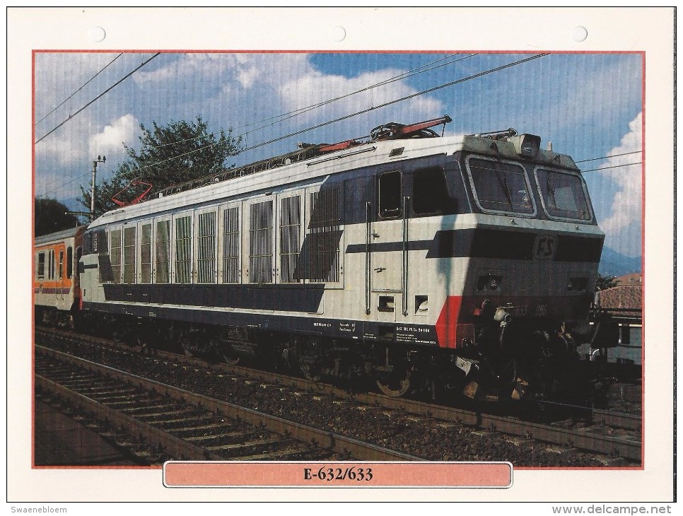 Trein.- Treinen - Locomotief - E-632/633. De BBB Familie. - 2 Scans. - Spoorweg