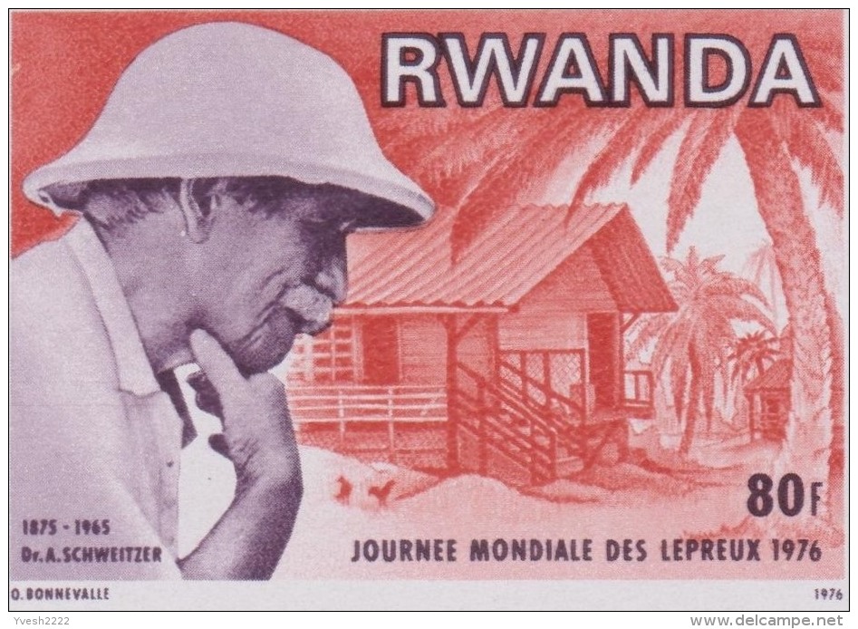 Rwanda 1976 COB 720. Épreuve Finale, Servant De Bon à Tirer. Dr Albert Schweitzer, Prix Nobel. Lambaréné, Portrait - Albert Schweitzer