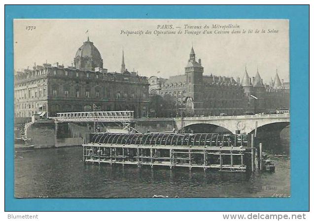 CPA 1772 - Travaux Du Métropolitain Préparatifs Opérations De Fonçage D'un Caisson Dans La Seine PARIS - Metro, Stations