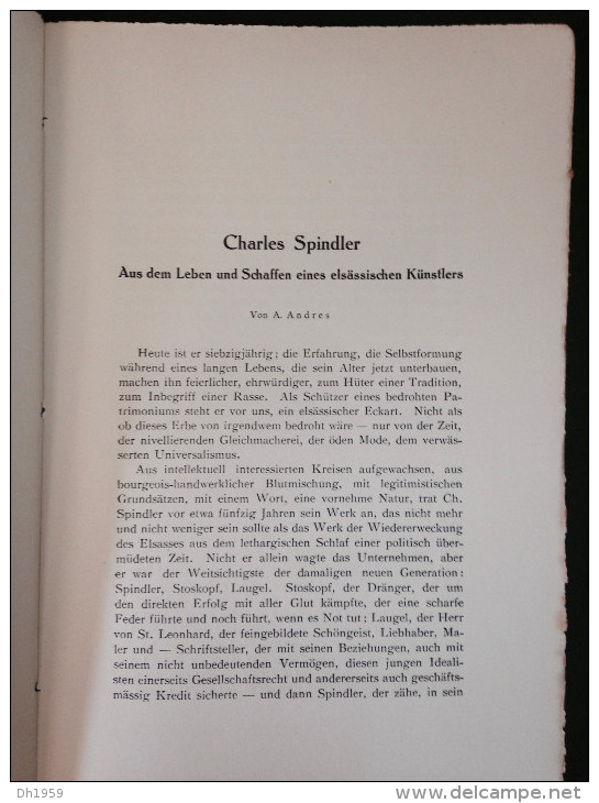 SPINDLER CHARLES AQUARELLE SELBSTVERLAG ELSASS LOTHRINGEN STRASBOURG 1934 ( PHOTOS )