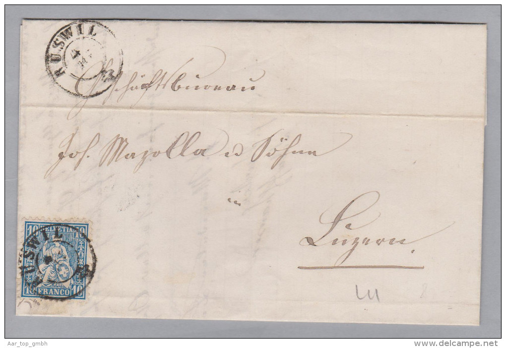 Heimat LU RUSSWIL 1866-07-04 Falt Brief Nach Luzern - Storia Postale