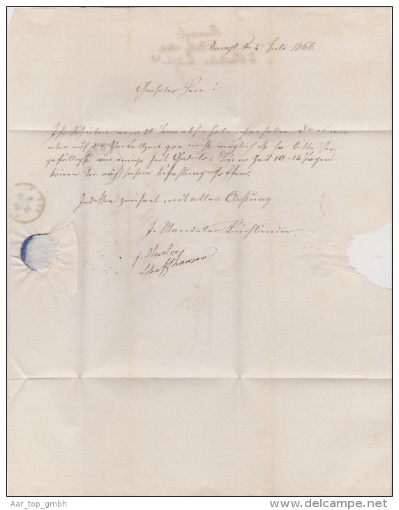 Heimat LU RUSSWIL 1866-07-04 Falt Brief Nach Luzern - Storia Postale