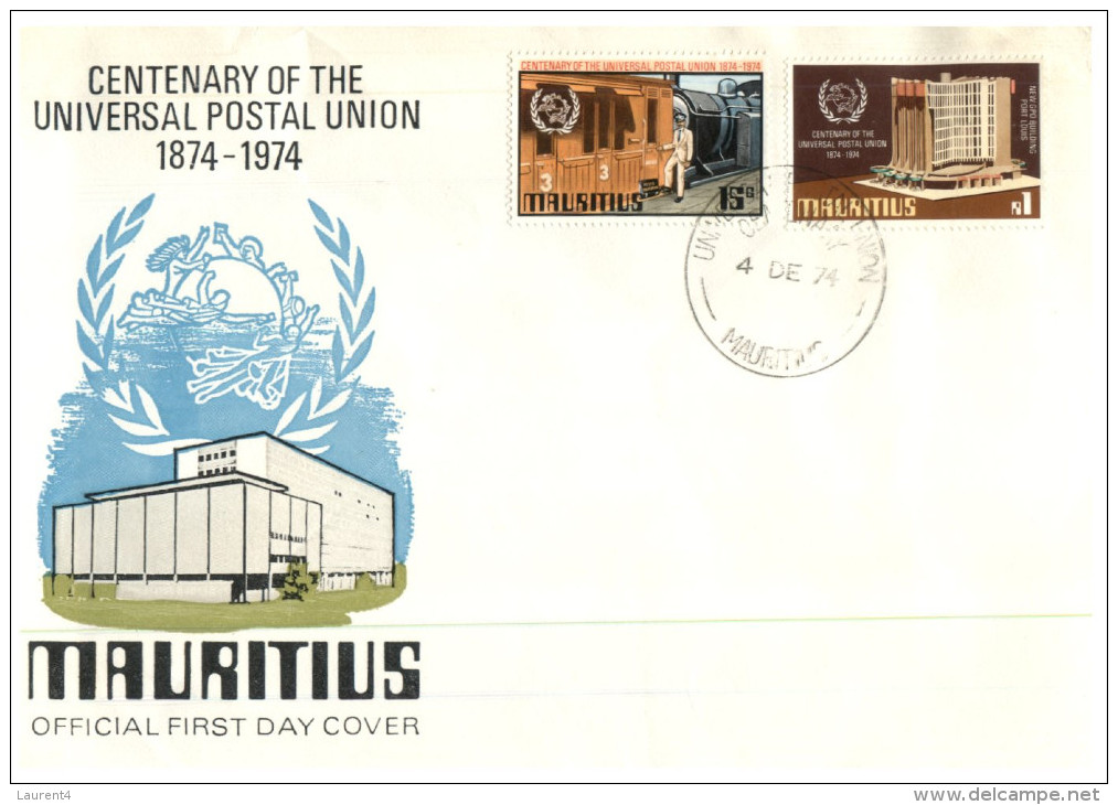 (369) Mauritius Island FDC - 1974 - UPU Centenary - UPU (Union Postale Universelle)