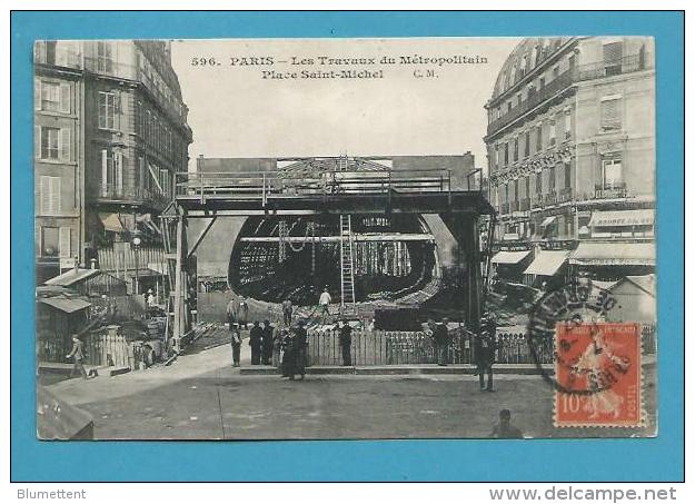 CPA 596 Travaux Du Métropolitain Place Saint-Michel  PARIS - Metro, Stations