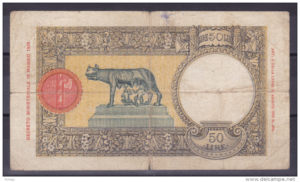 ITALY - 50 Lire  21.10.1938 - 50 Liras