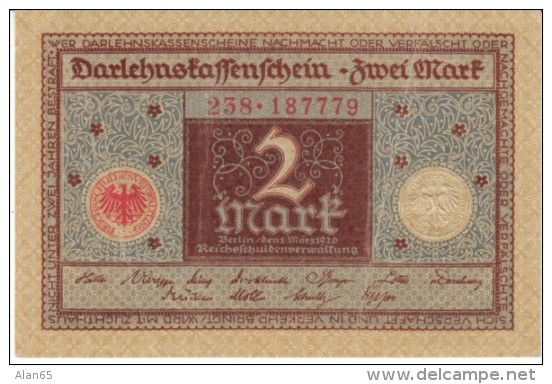 Germany #60, 2 Marks Banknote Money Currency, 1 March 1920 Date - 2 Mark