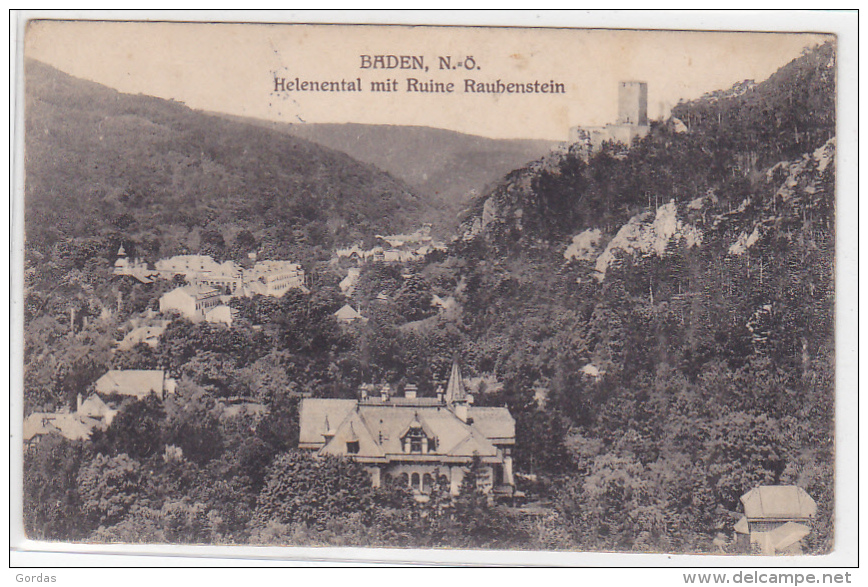 Austria - Baden - Helental Mit Ruine Rauhenstein - Baden Bei Wien