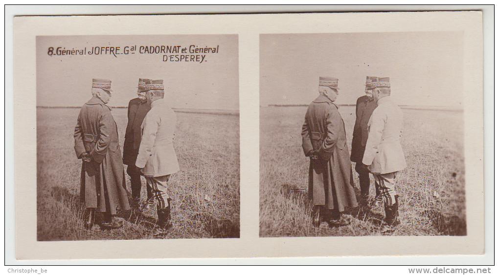 Stereoscope, Guerre 1914 -1918, Général Jiffre Gal Cadornat Et Général D'esperey (pk22334) - Photos Stéréoscopiques