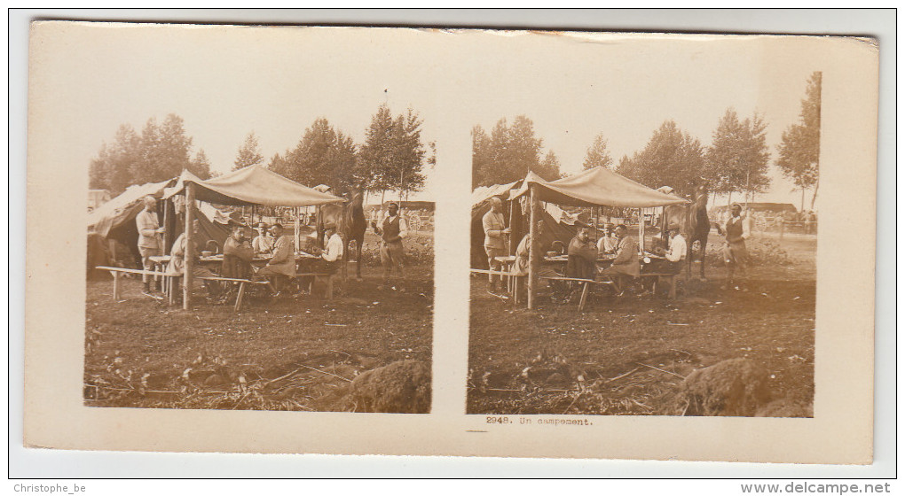 Stereoscope, Guerre 1914 -1918, Worldwar I, Un Campement (pk22344) - Photos Stéréoscopiques