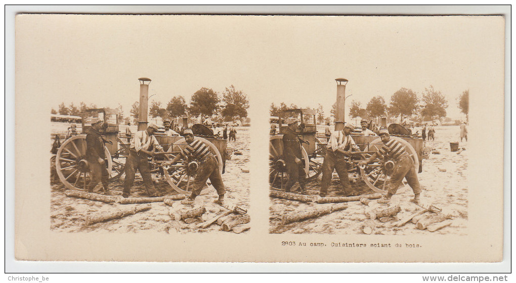 Stereoscope, Guerre 1914 -1918, Wordwar I, Au Camp Cuisiniers Sciant Du Bois (pk22368) - Photos Stéréoscopiques