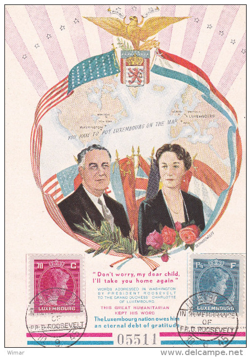 President Roosevelt USA Et Grand-Duchesse Charlotte Luxembourg - Cartoline Ricordo