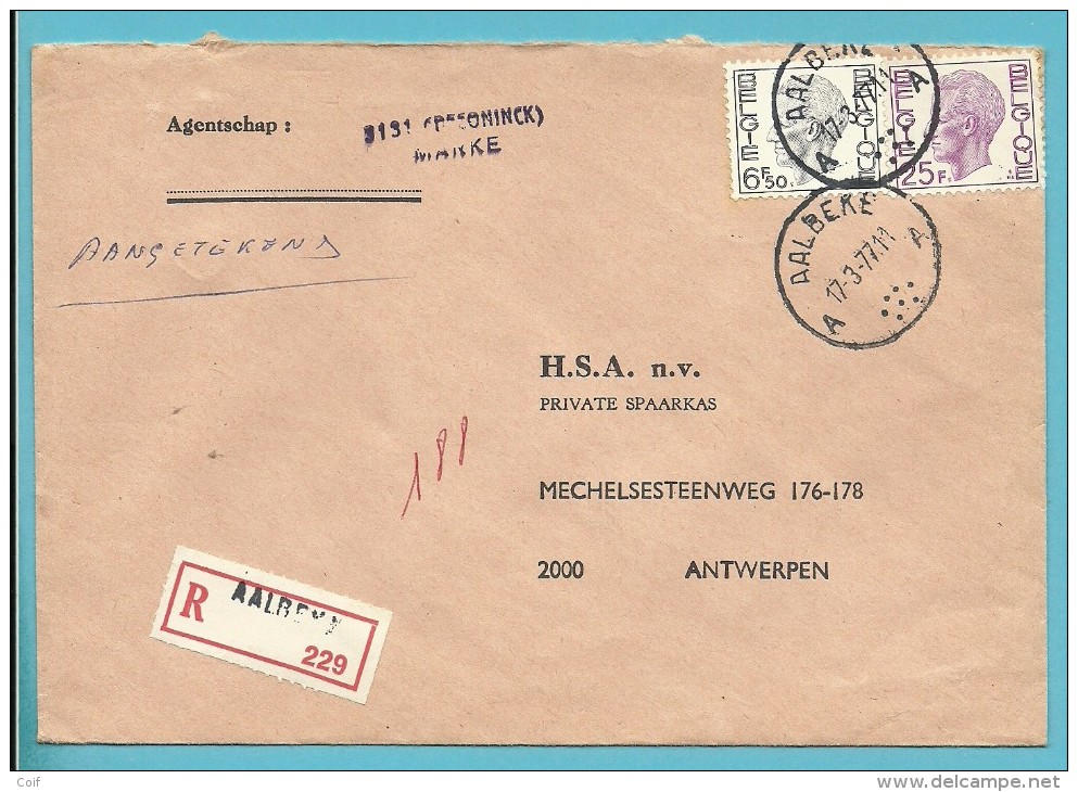 1744+1748 Op Brief Aangetekend Met Stempel AALBEKE - 1970-1980 Elström