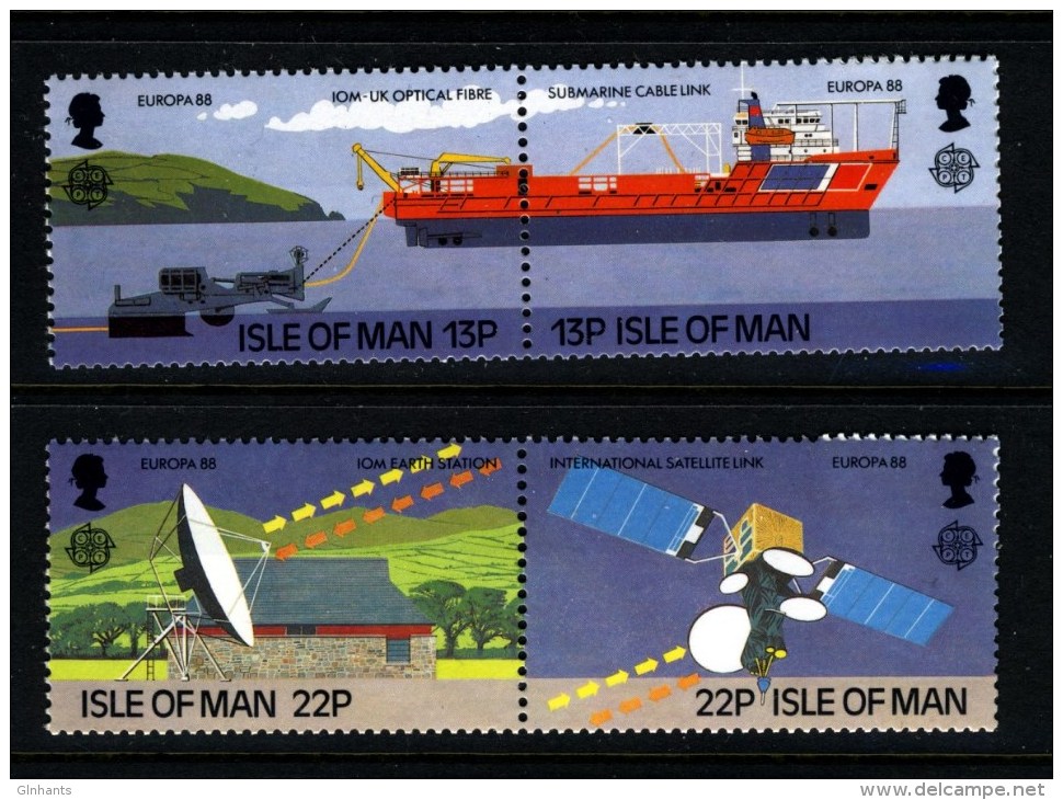 GB ISLE OF MAN IOM - 1988 EUROPA COMMUNICATIONS AND TRANSPORT SET (4V) FINE MNH ** - 1988