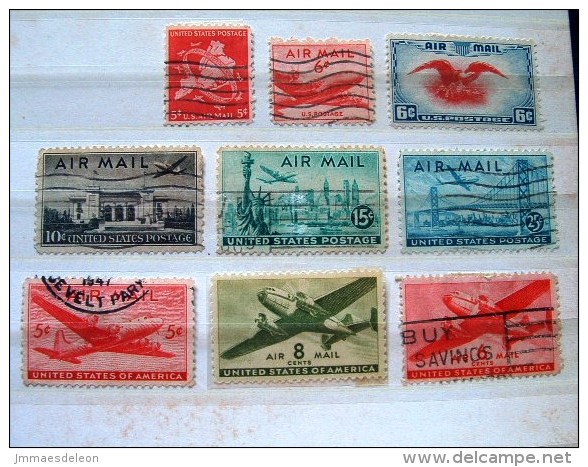 USA 1938 - 1949 - Airmail Planes Eagle Statue Of Liberty Bridge - Autres & Non Classés