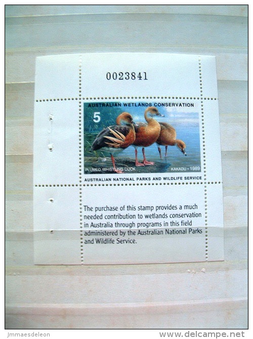 Australia 1989 National Parks And Wildlife Service Wetlands Conservation - Birds Ducks - Cinderellas