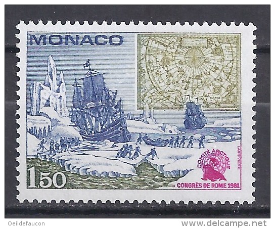 MONACO - Yvert - 1301** - Cote 2,05 € - 1er Congrès International Sur La Découverte Des Régions Polaires Boréales - Événements & Commémorations