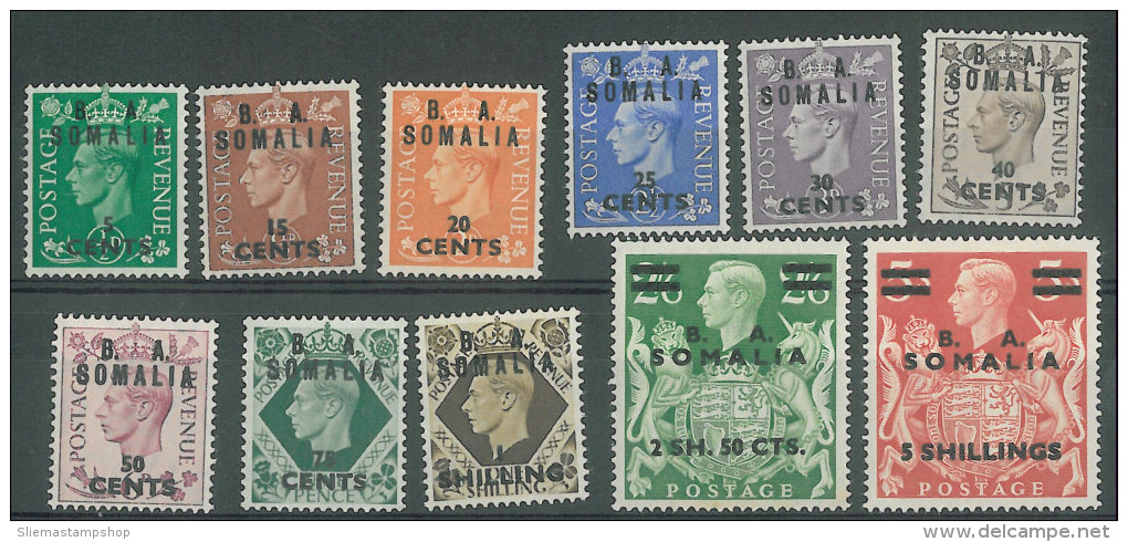 BRITISH OCCUPATION SOMALIA - 1950 Overprints - Somaliland (Protectorate ...-1959)