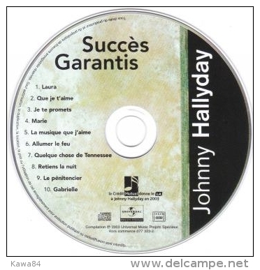 CD  Johnny Hallyday  "  Succès Garantis  "  Promo - Verzameluitgaven