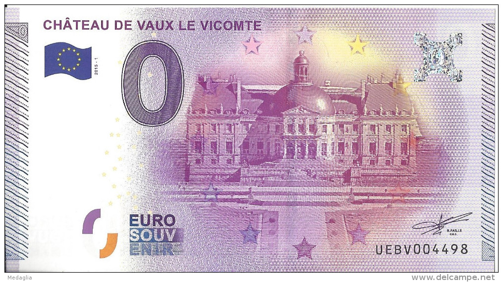 BS86 - BILLETS SOUVENIRS - Château De Vaux Le Vicomte - 2015