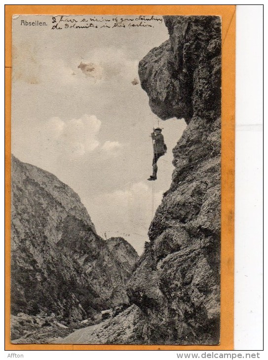 Abseilen Austria 1907 Postcard - Bergsteigen